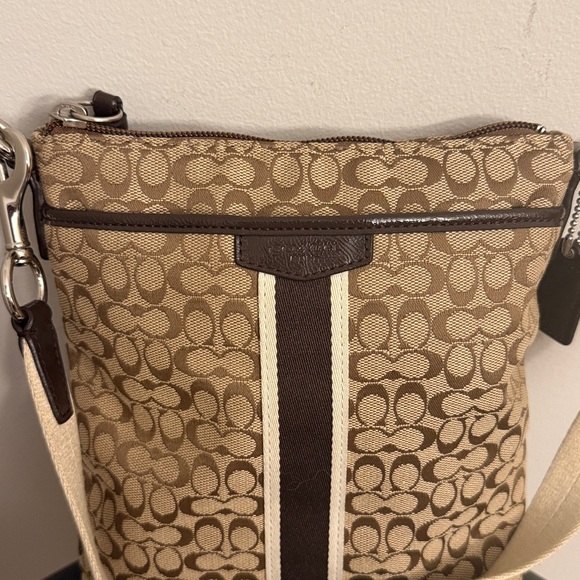 COACH Signature Stripe North/South Swingpack Crossbody Bag - Picture 4 of 13